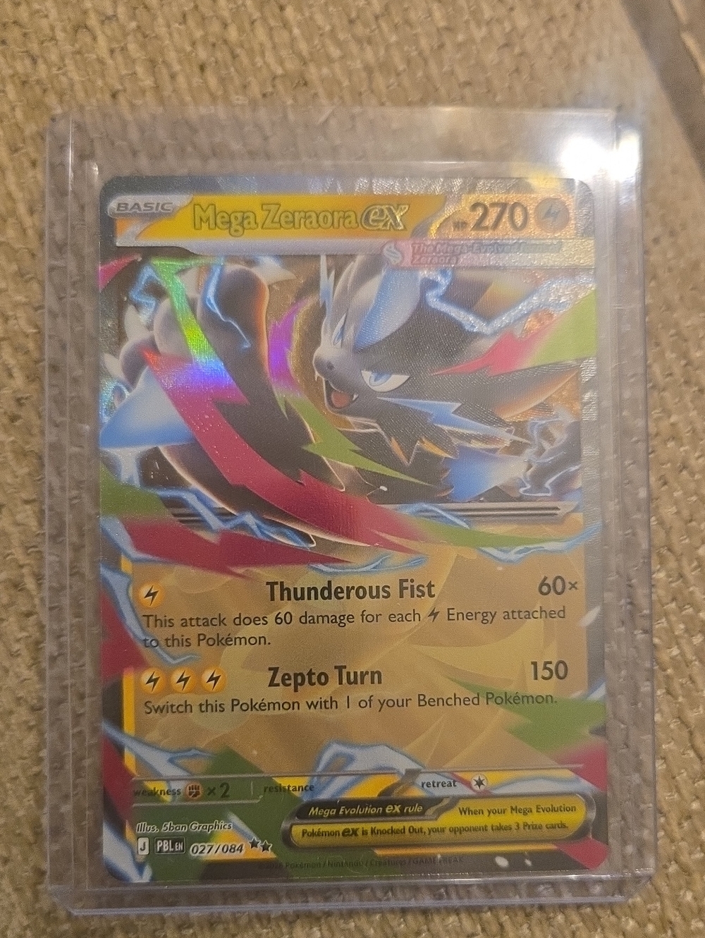 Pokemon Mega Zeraora EX Holo Gold Multicolor Trading Card